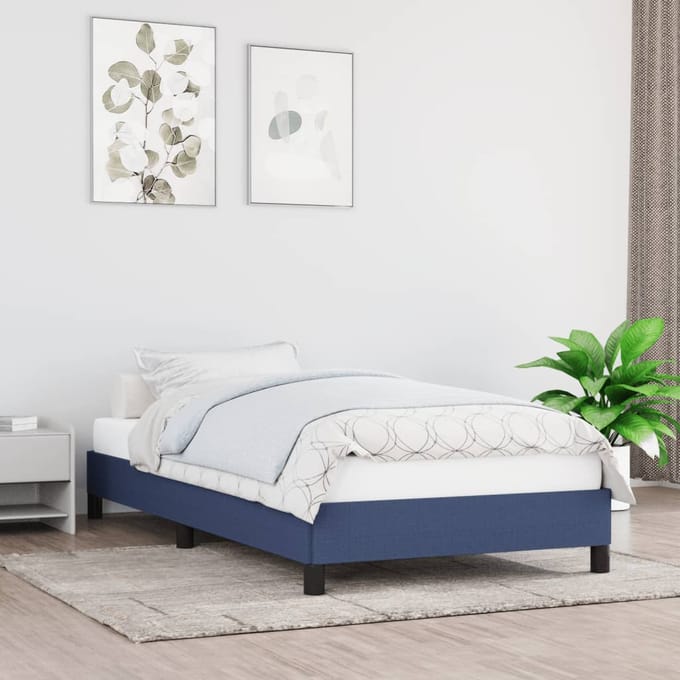 vidaXL - Bedframe - zonder - matras - 80x200 - cm - stof - blauw