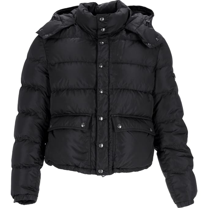 Prada Sport Gevoerde Donsjack met Kap in Zwarte Nylon