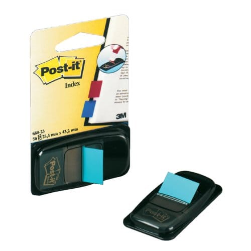 Indextabs post-it 680 25.4x43.2mm felblauw 50 tabs