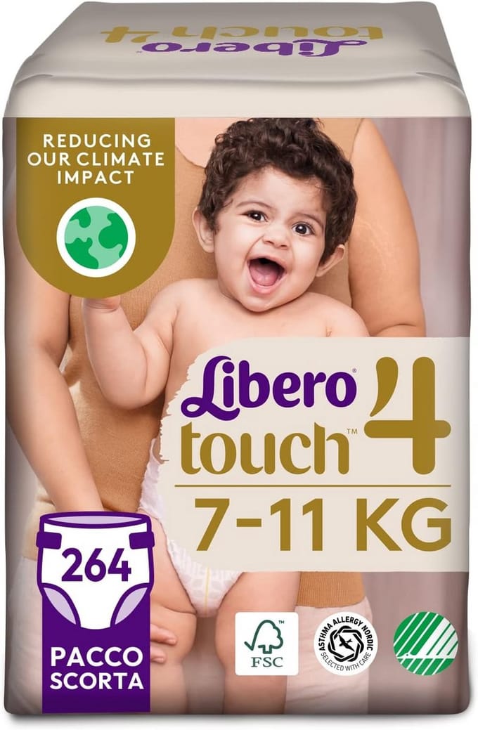 Touch Open Wegwerpluiers Maat 4 voor Kinderen 7-11 kg - 264 Stuks
