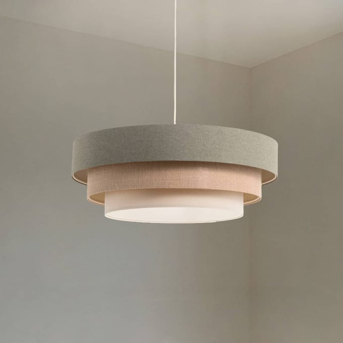 Maco Design Triniti hanglamp, groen/beige/crème, Ø 60 cm, textiel