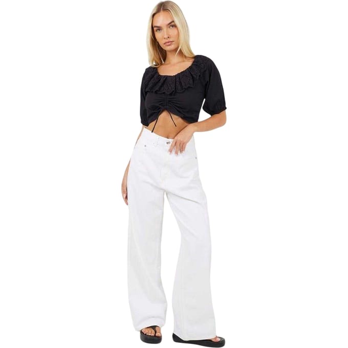 Brave Soul Dames/Dames Bardot Gewaad Top (Zwart)