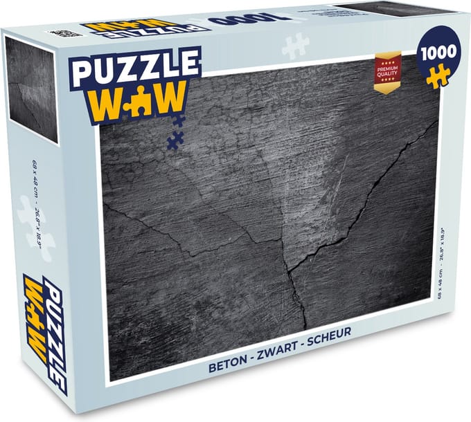 Puzzel Beton - Zwart - Scheur - Legpuzzel - Puzzel 1000 stukjes volwassenen