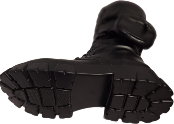 LUCKY SHOES- LAARS- BLACK-IMITATIELEER- RITS EN VETERS-36