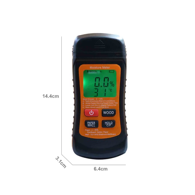 Houtvochtmeter Digitale vochtdetector Vochttester Vochttester Vochtmeter Draagbaar zwart