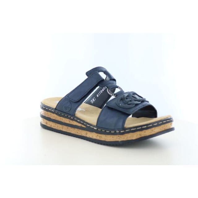 Rieker Ring Slippers Blauw Synthetisch - Dames - Maat 42