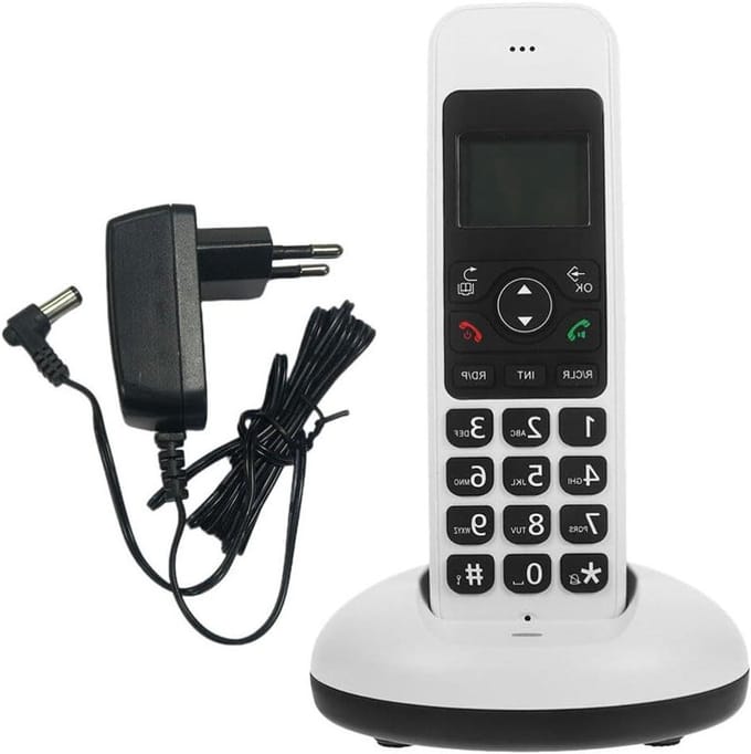 Draadloze Telefoon - Huistelefoon - Thuiscommunicatie - Grote Knoppen - 162 cm - Wit