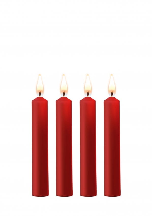 Ouch! Teasing Wax Candles - Waxkaarsen Paraffine - Lage Temperatuur - 4 Stuks - Rood