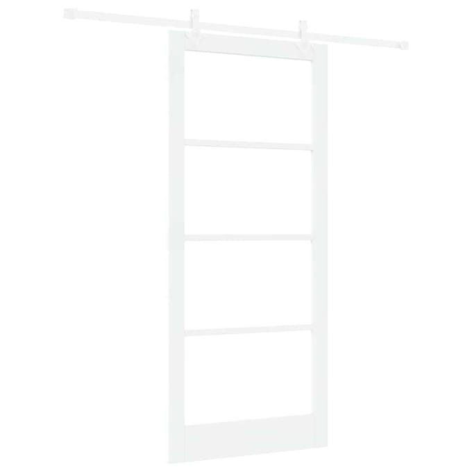 vidaXL - Schuifdeur - 93 - x - 211 - cm - Massief - grenenhout - en - glas - Wit
