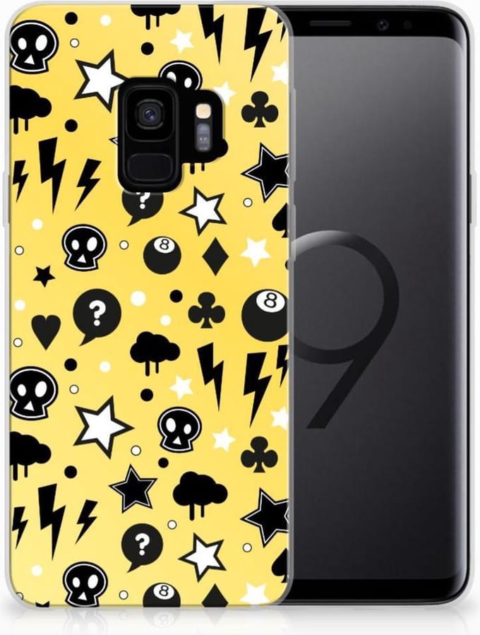 Silicone Back Case Samsung Galaxy S9 Punk Geel
