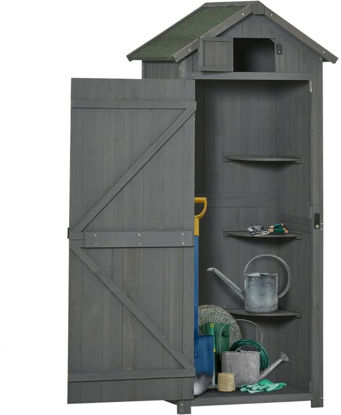 ApexArte® Tuinkast Hout - Grijs