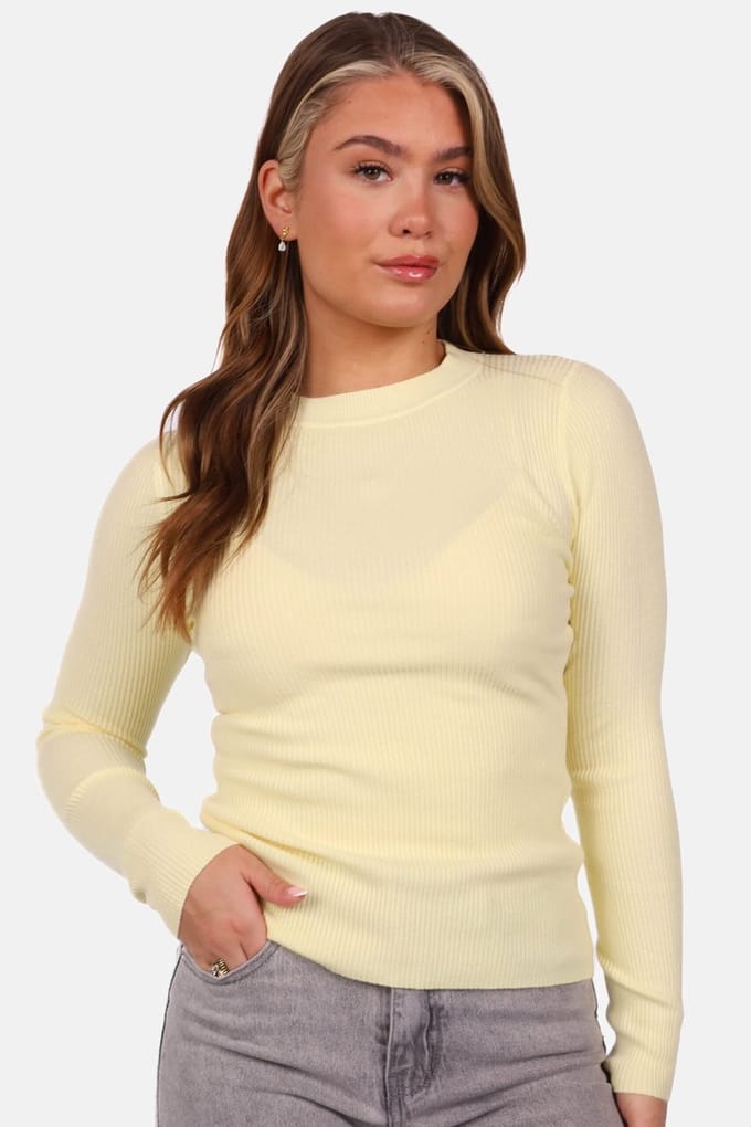 Getdrezzed Top - Maat: M/L - Longsleeve met ribstructuur geel