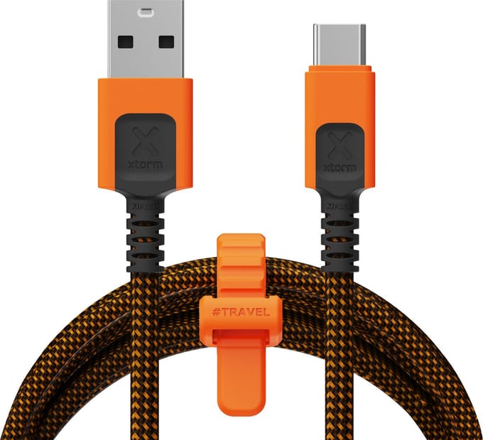 Xtorm Xtreme USB naar USB-C Kabel - 1,5 Meter - USB-C Kabel - Extra stevige USB-C Kabels - Snellader - Oplaadkabel - Zwart/Oranje