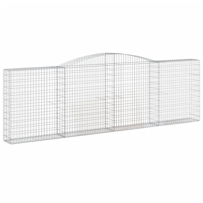 vidaXL - Schanskorf - gewelfd - 400x30x120/140 - cm - gegalvaniseerd - ijzer