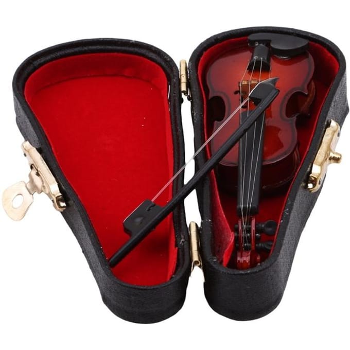 Collection Modèle Décoration Cadeaux Avec Support Instruments de Musique Miniatures Mini Violon en Bois red