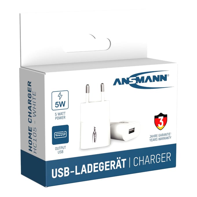 Ansmann HomeCharger HC105 USB-oplader 5 W 1x USB-A Wit Binnen