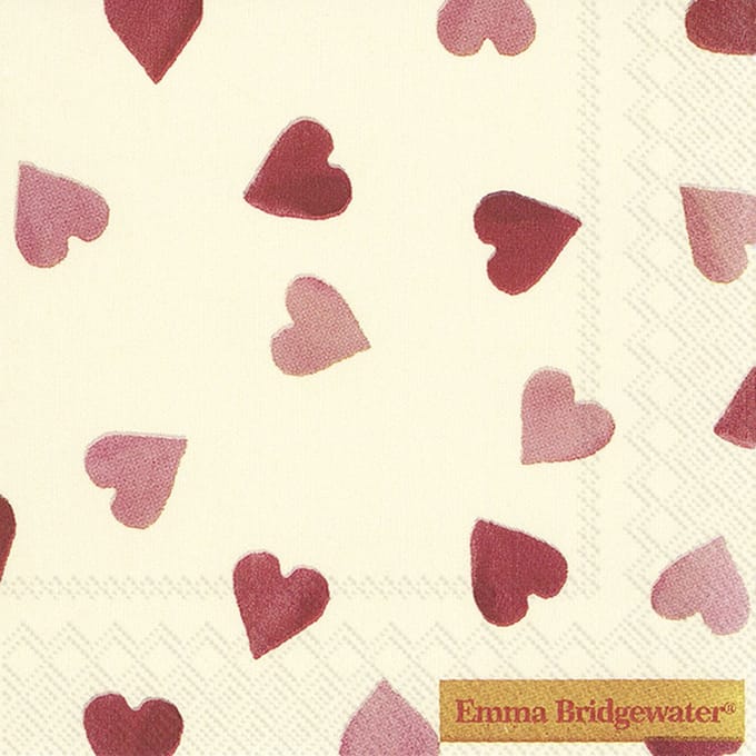 Valentijnsdag - Emma Bridgewater Pink Hearts - 40 servetten -