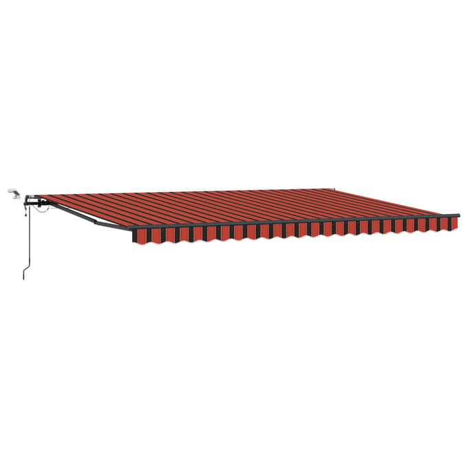 vidaXL - Uitschuifbare - luifel - Oranje - en - bruin - 500 - × - 350 - cm - Polyester