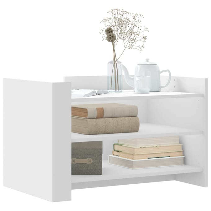 vidaXL - Salontafel - 80x50x50 - cm - bewerkt - hout - wit