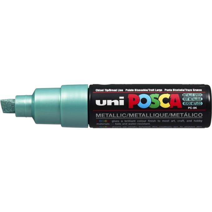 Metallic groen verfstift op waterbasis met schuine punt breed