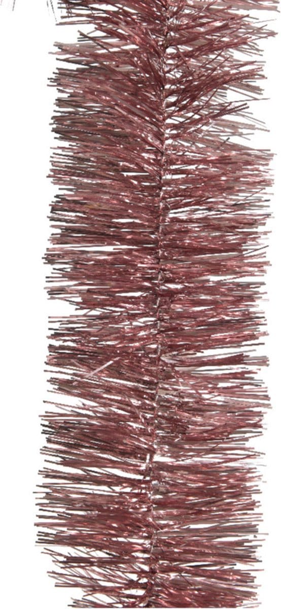 Decoris kerstslinger - oudroze - lametta - 270 x 7 cm - folie slinger - kerstversiering