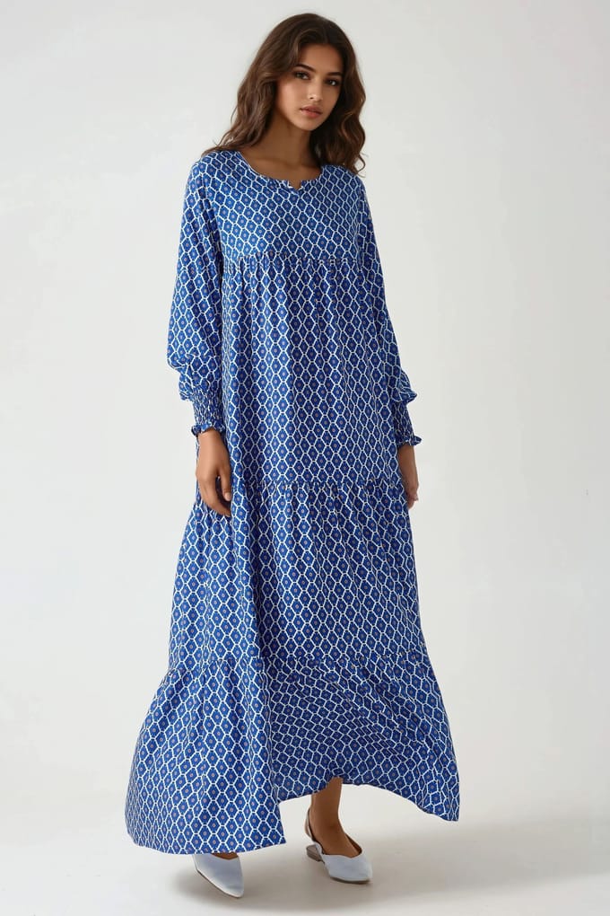 Geprinte Coltrui Viscose Maxi Jurk