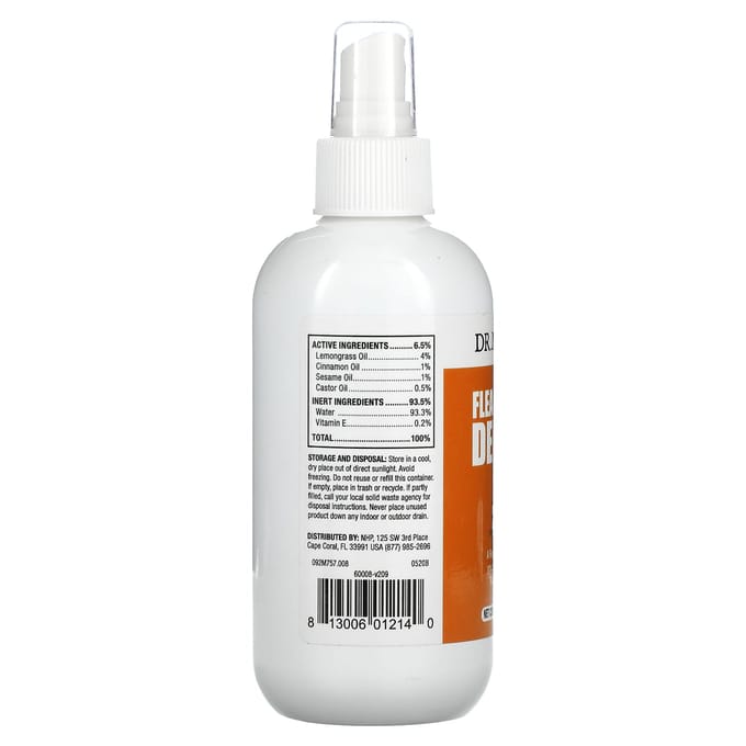 Dr. Mercola, Vlooien- en Tekenpreventie, voor Honden en Katten, 8 oz (237 ml) white