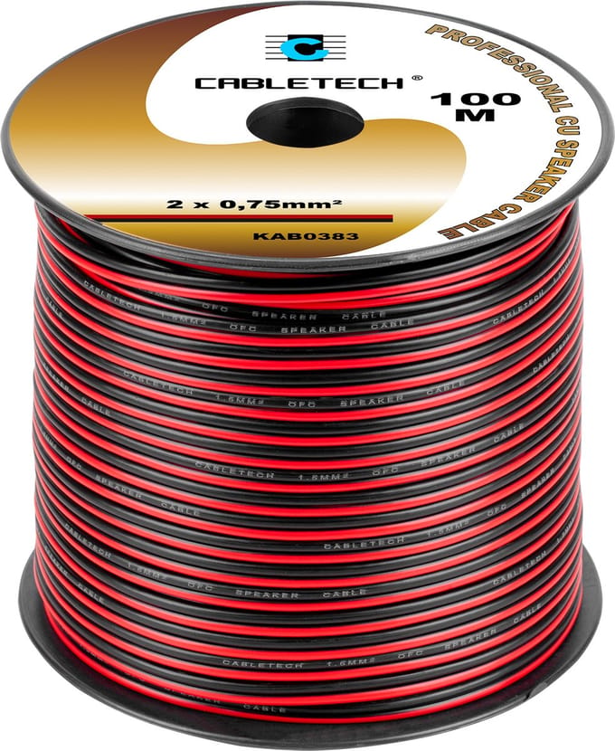 Cabletech - Luidsprekerring - 0,75mm - Koper - 100m