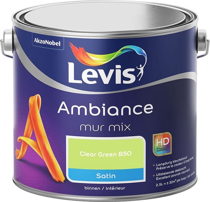 Levis - Ambiance Mur Satin Mix - Clear Green B50 - Mengverf - 2,5 L