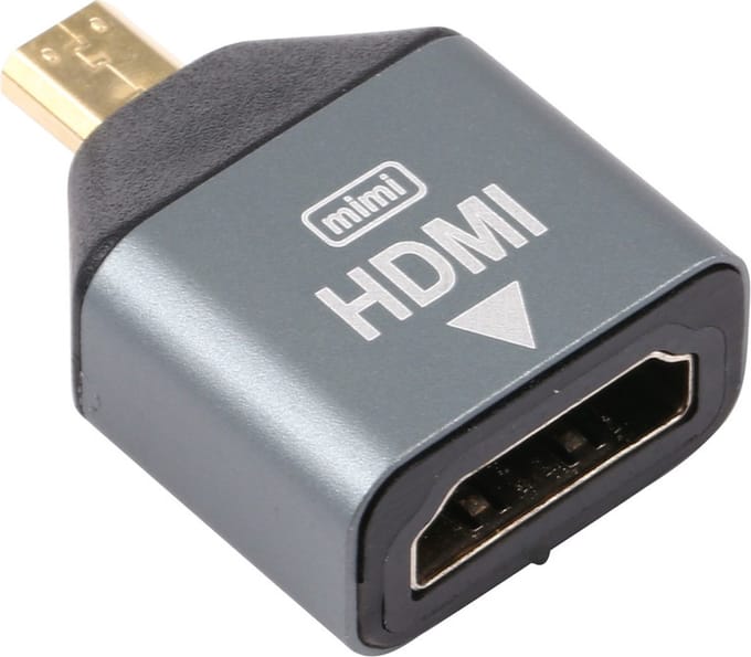 4K Micro HDMI male naar HDMI Female - Compacte gold plated adapter connector - grijs