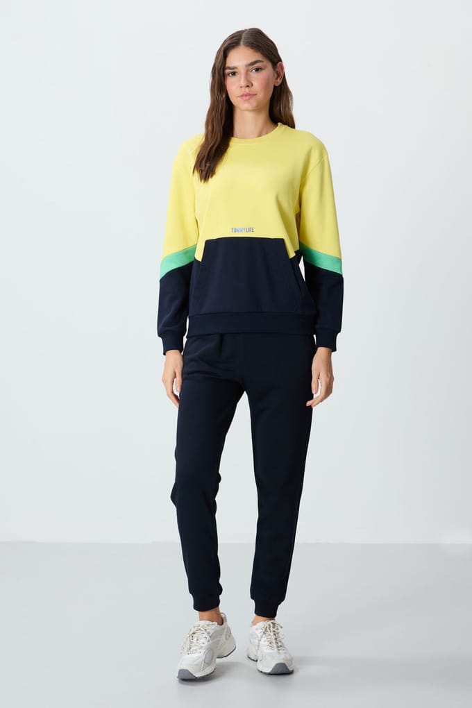 Overmaat Color-Blocked Crewneck Sweatshirt