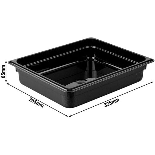 GGM Gastro (12 Stück) Polycarbonat-Behälter GN 1/2 - Schwarz - Höhe: 65mm Zwart