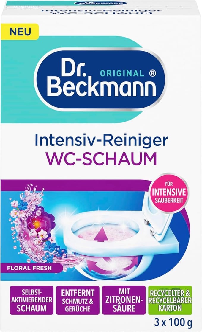 Dr. Beckmann Intensive Toilet Foam Cleaner Floral Fresh – 3 x 100 g – Zelfactief Schuim