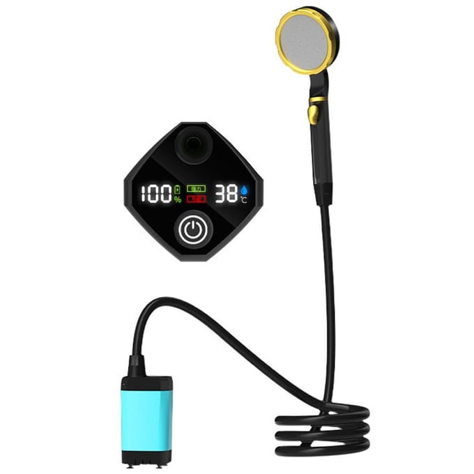 Draagbare campingdouchepomp Oplaadbare elektrische douchepomp met intelligent digitaal display 6000mah