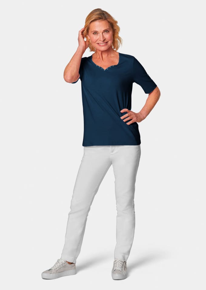 Goldner T-shirt Korte mouw basic shirt van katoen