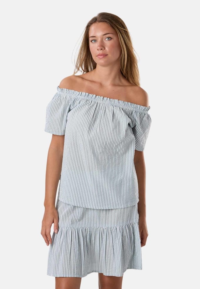 Seaside Marina Seersucker Singoalla Top – Damesblouse – Maat 46