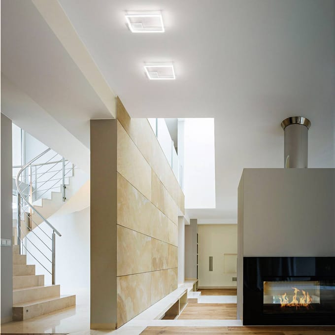 Fabas Luce Vierkante LED plafondlamp Bard met één lampje