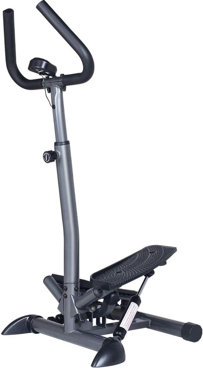 Stepper met display - Thuis trainer - Oefeningen thuis - Met weerstandsbanden - 100 kg max - Zwart