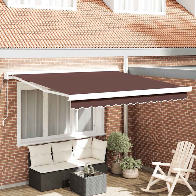 vidaXL - Luifel - automatisch - uittrekbaar - 300x250 - cm - bruin