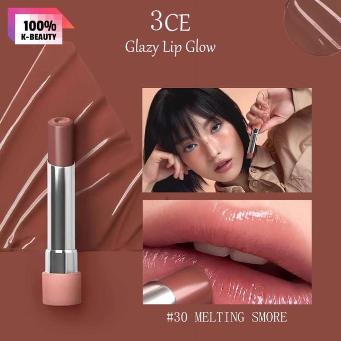 3CE Glazy Lip Glow 3,2 g / 0,11 oz. black