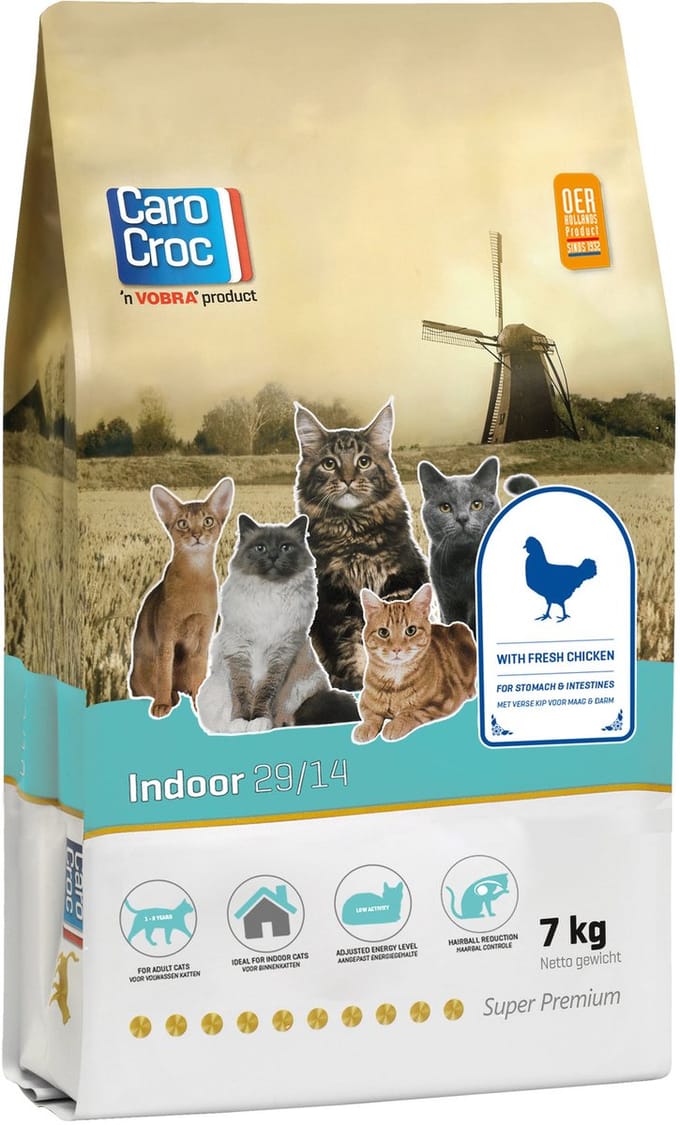 CaroCroc Indoor - Kip - Kattenvoer - 7kg