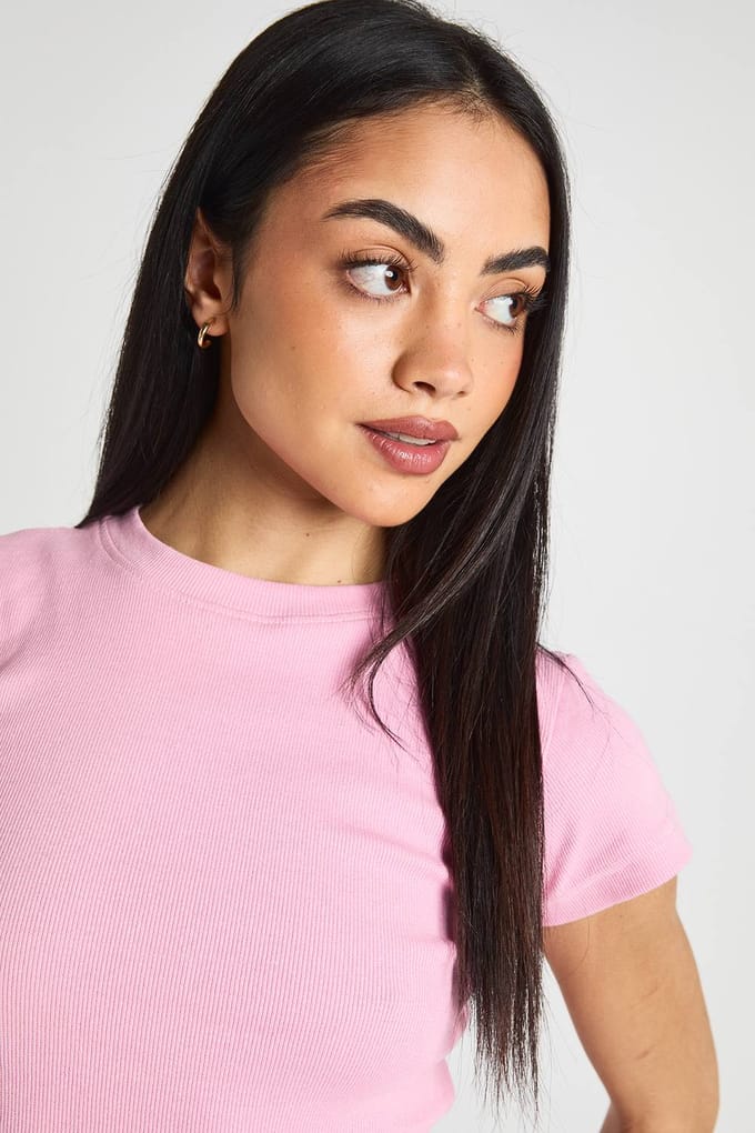 boohoo Dames Sweat Short Met Contrasterende Bies | Roze | Maat: Small