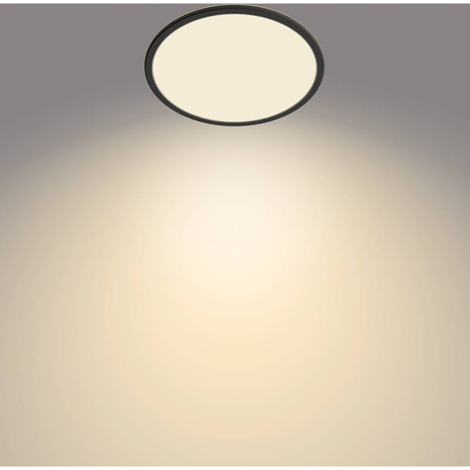 Philips Superslim CL550 Ceiling lamp Ø300 mm LED 18W 2700K SceneSwitch IP44, Black