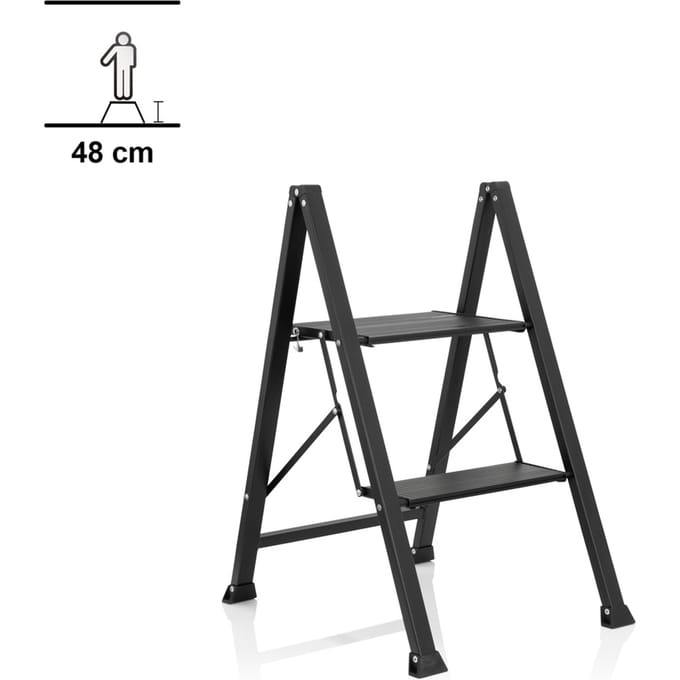 SOLID W5 | vouwladder - 2 tredes - Klaptrap Zwart