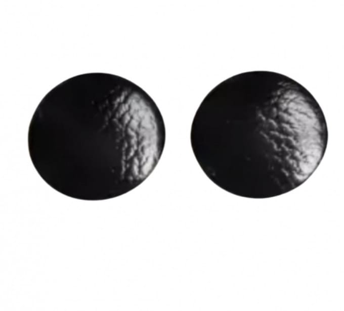 Allergievrij oorbellen- Zwart leer 1.5 cm