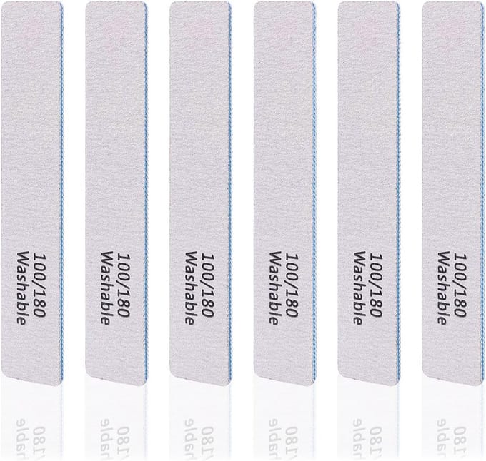 Set van 6 Professionele Dubbelzijdige Nagelvijlen 100/180 Grit