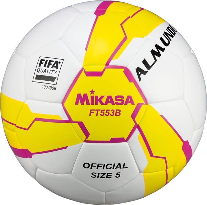 Mikasa FT551B-YP FIFA Quality Ball FT551B, Unisex, Wit, Bal naar voetbal, maat: 5