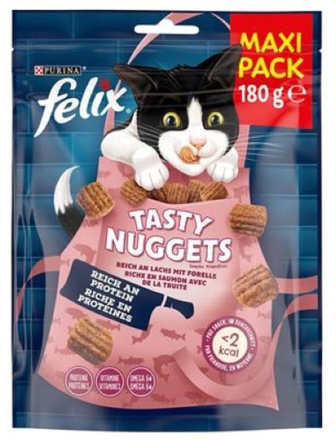 Felix Tasty Nuggets Zalm, forel voor kat 180 gr
