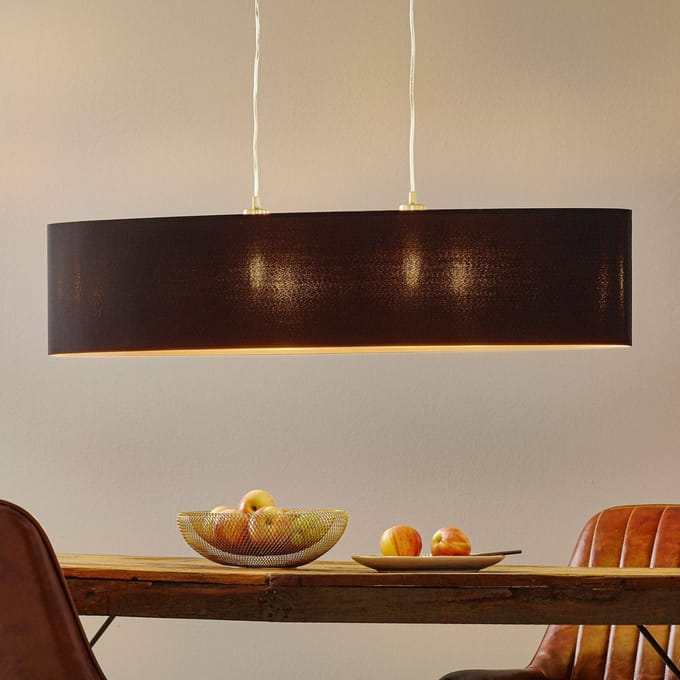 EGLO Sjieke textiel hanglamp Lecio, goud-zwart