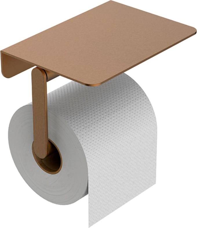 Wiesbaden Alonzo toiletrolhouder met planchet geborsteld brons koper